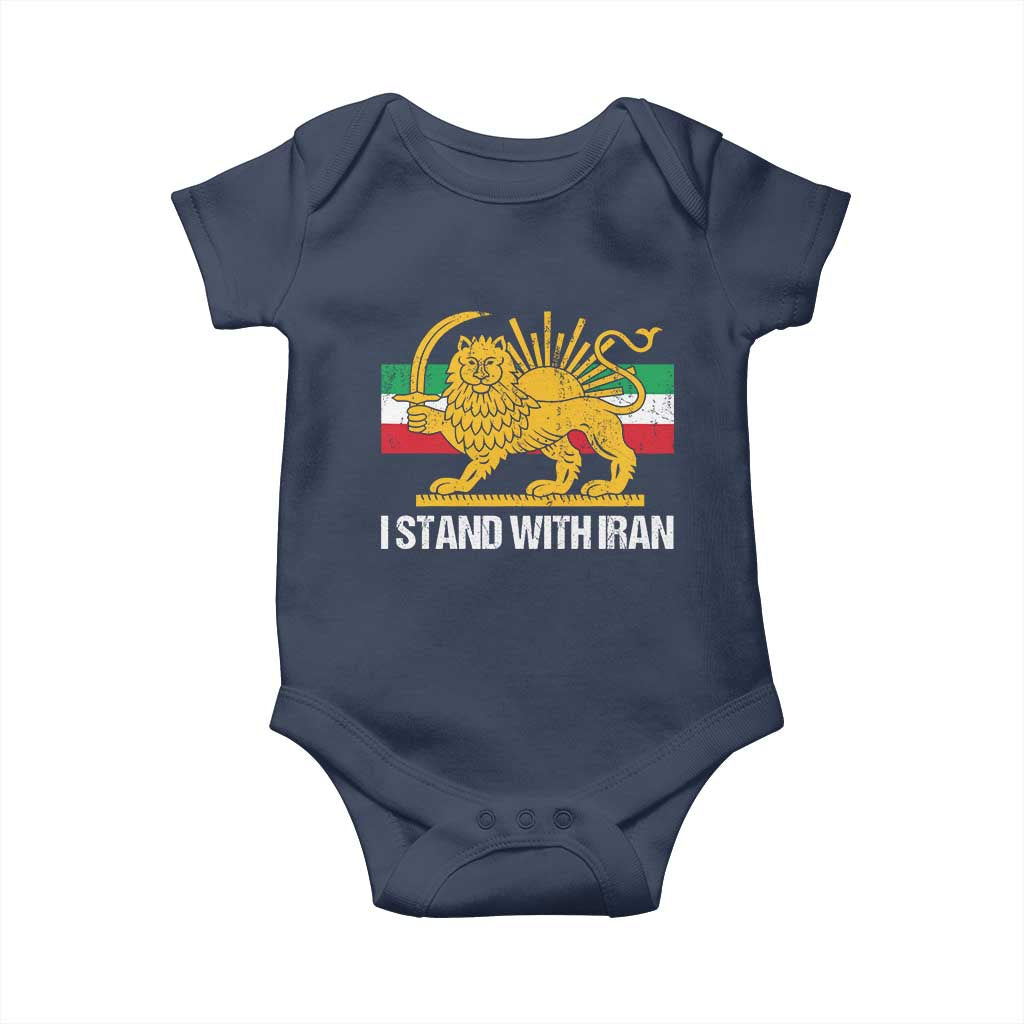 I Stand With Iran Baby Onesie Shir o Khorshid Lion And Sun Iran Persia