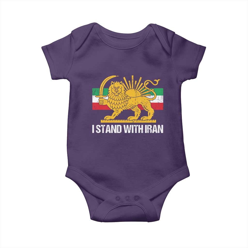 I Stand With Iran Baby Onesie Shir o Khorshid Lion And Sun Iran Persia