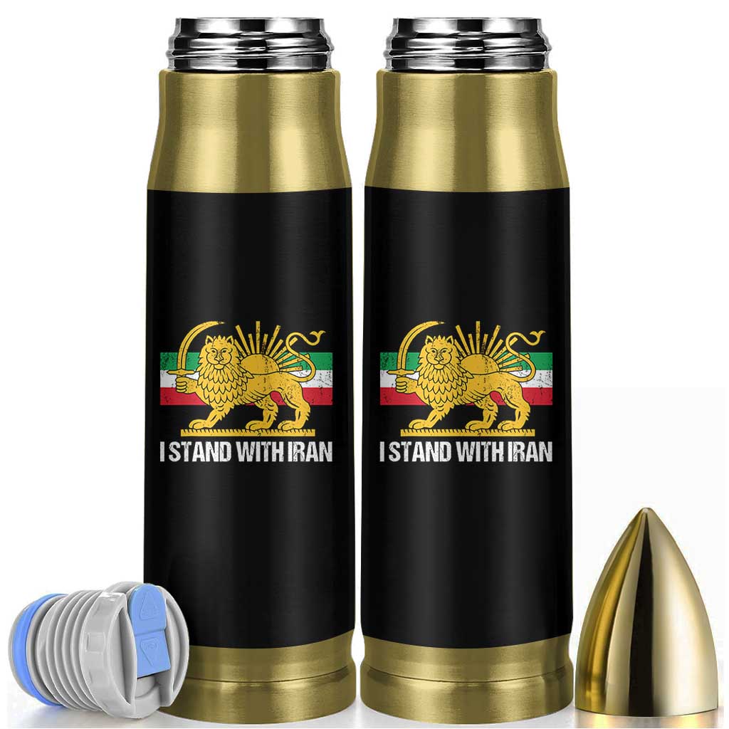 I Stand With Iran Bullet Tumbler Shir o Khorshid Lion And Sun Iran Persia