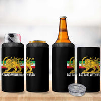 I Stand With Iran 4 in 1 Can Cooler Tumbler Shir o Khorshid Lion And Sun Iran Persia