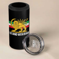 I Stand With Iran 4 in 1 Can Cooler Tumbler Shir o Khorshid Lion And Sun Iran Persia
