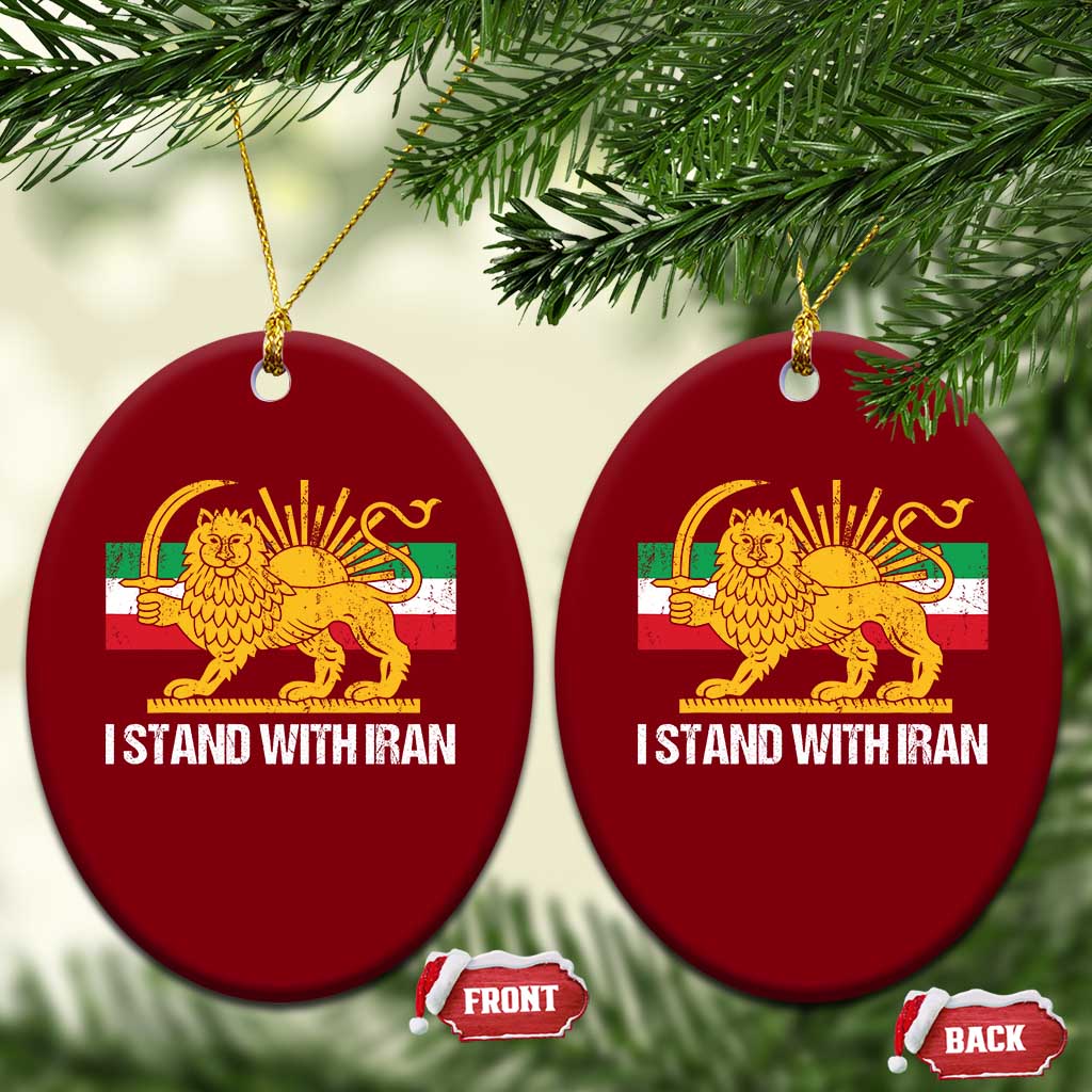 I Stand With Iran Ceramic Ornament Shir o Khorshid Lion And Sun Iran Persia