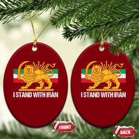 I Stand With Iran Ceramic Ornament Shir o Khorshid Lion And Sun Iran Persia