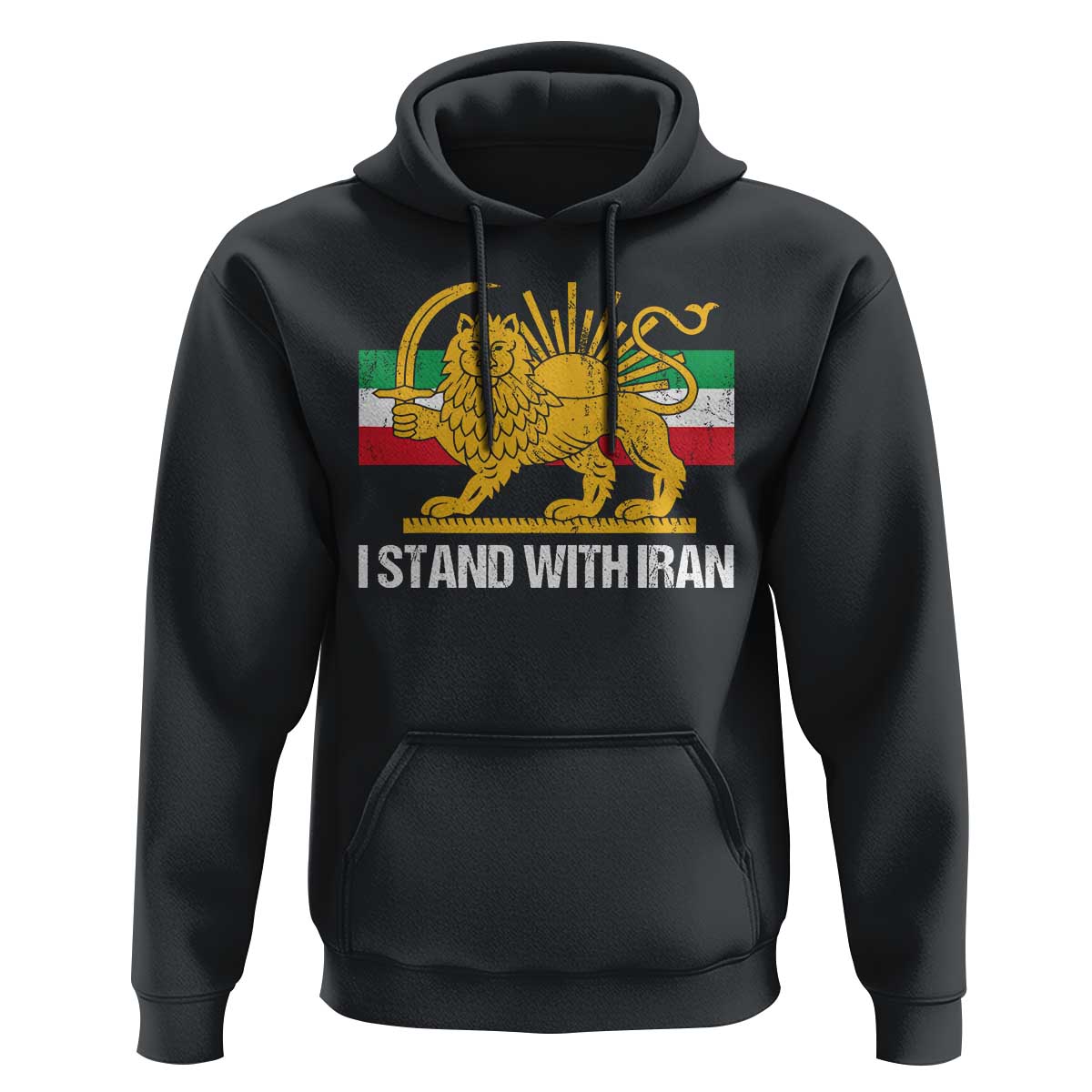 I Stand With Iran Hoodie Shir o Khorshid Lion And Sun Iran Persia