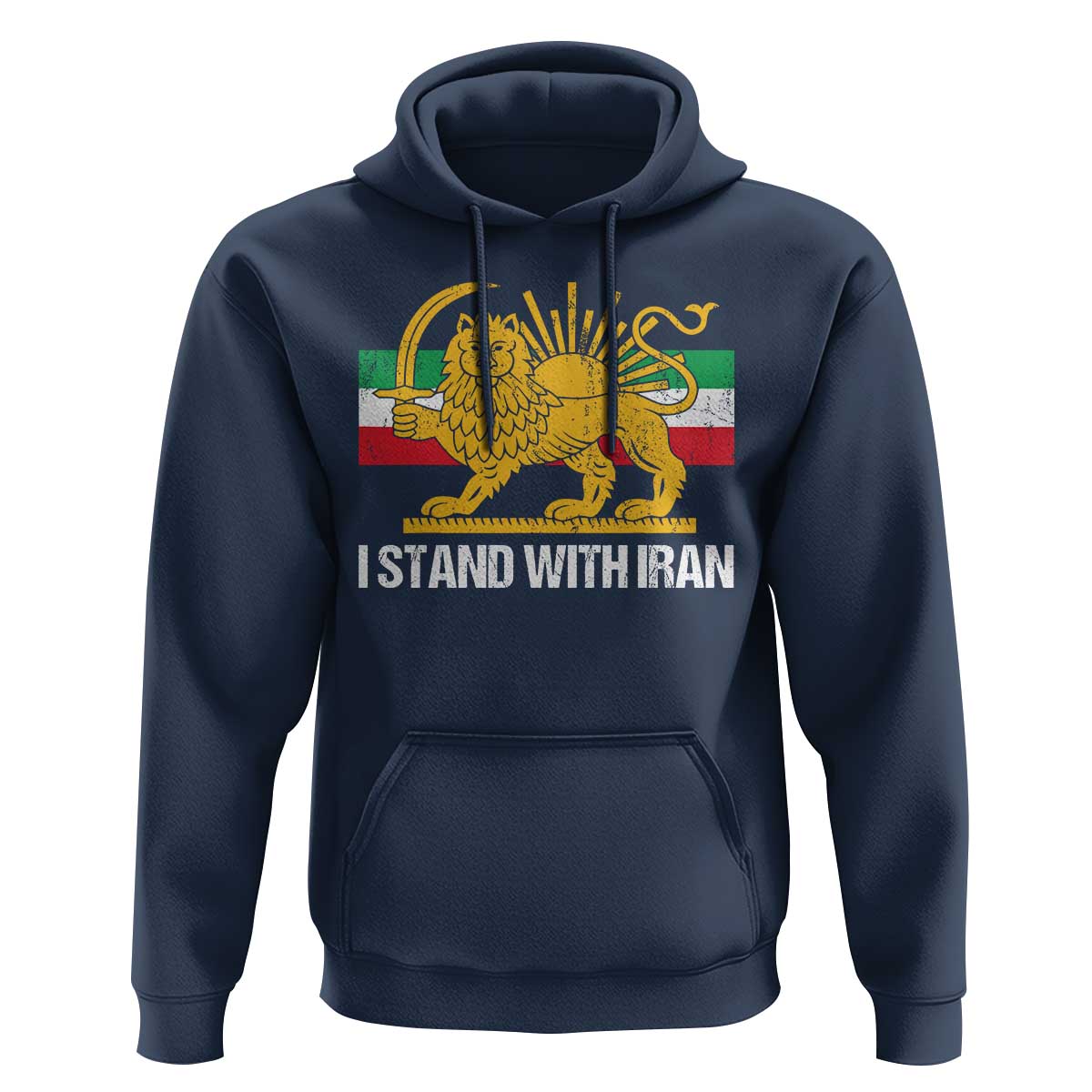 I Stand With Iran Hoodie Shir o Khorshid Lion And Sun Iran Persia