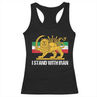 I Stand With Iran Racerback Tank Top Shir o Khorshid Lion And Sun Iran Persia