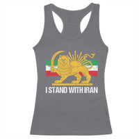 I Stand With Iran Racerback Tank Top Shir o Khorshid Lion And Sun Iran Persia