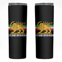 I Stand With Iran Skinny Tumbler Shir o Khorshid Lion And Sun Iran Persia