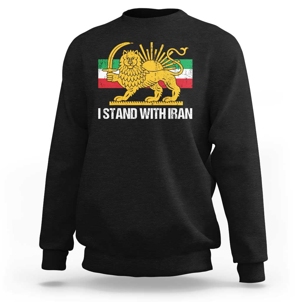 I Stand With Iran Sweatshirt Shir o Khorshid Lion And Sun Iran Persia