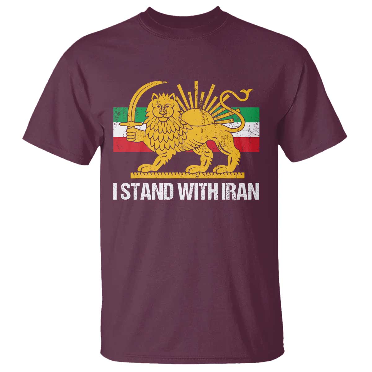 I Stand With Iran T Shirt Shir o Khorshid Lion And Sun Iran Persia