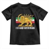 I Stand With Iran Toddler T Shirt Shir o Khorshid Lion And Sun Iran Persia