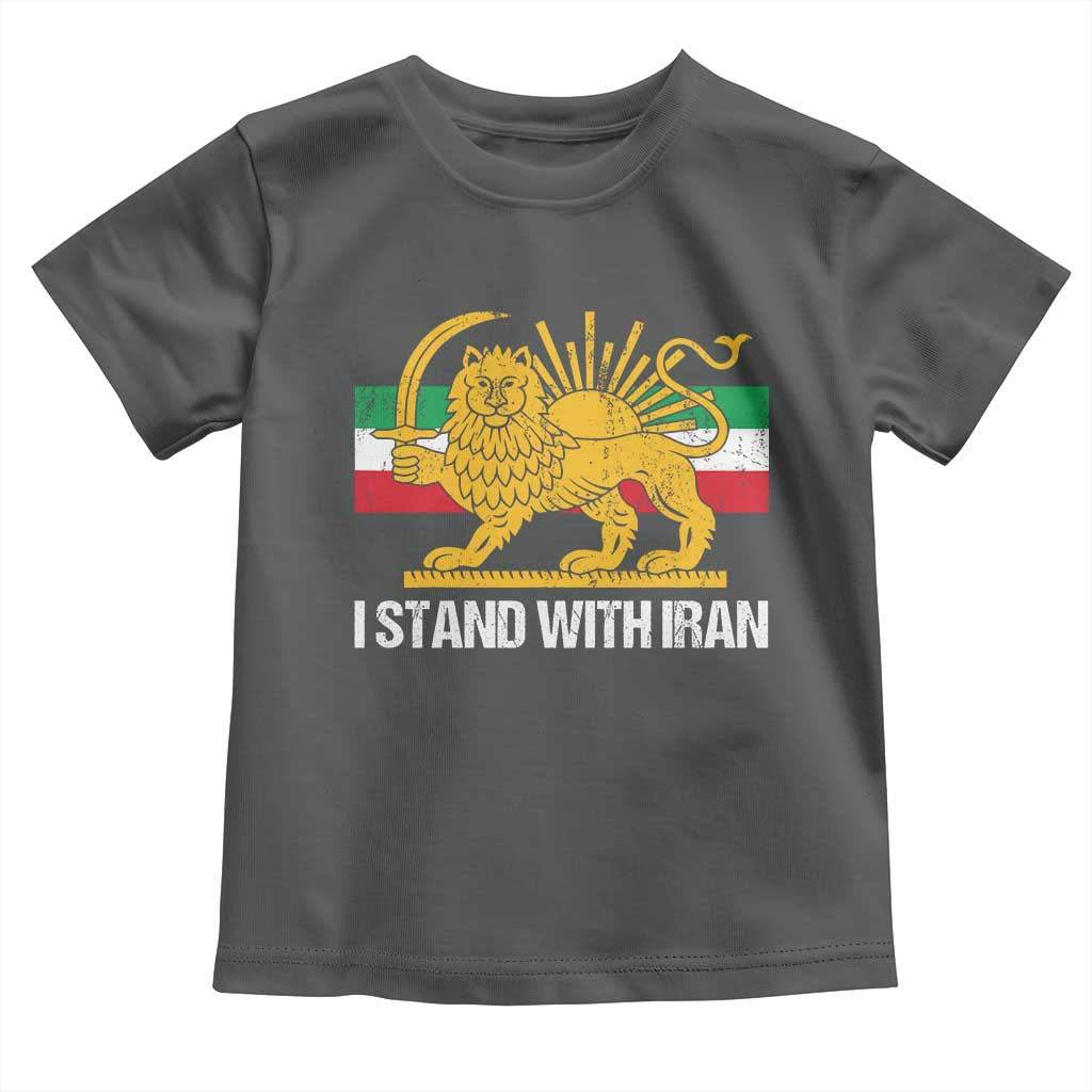 I Stand With Iran Toddler T Shirt Shir o Khorshid Lion And Sun Iran Persia