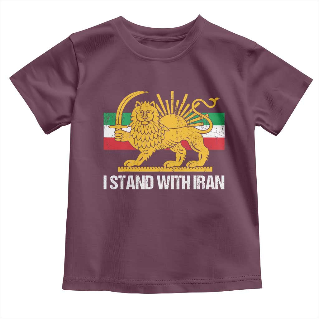 I Stand With Iran Toddler T Shirt Shir o Khorshid Lion And Sun Iran Persia