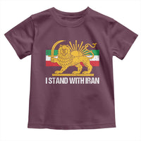 I Stand With Iran Toddler T Shirt Shir o Khorshid Lion And Sun Iran Persia