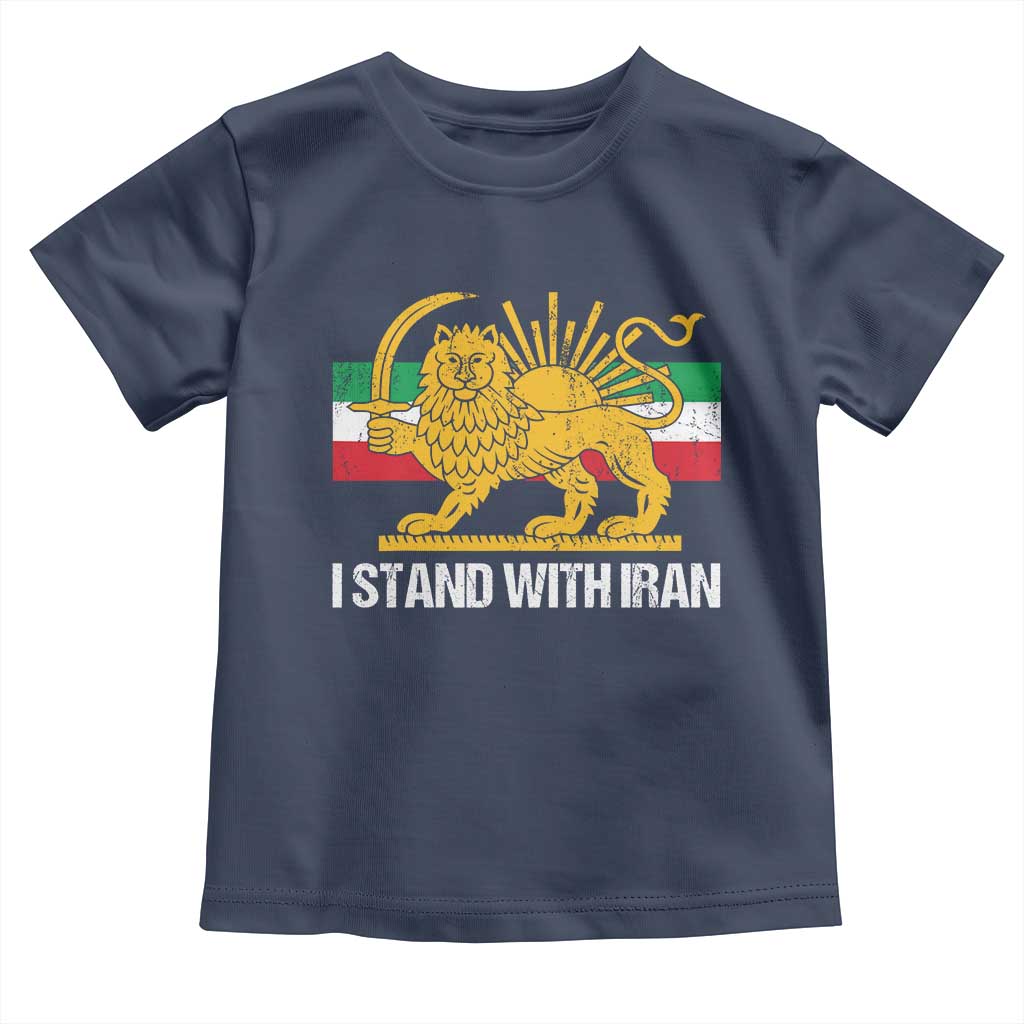 I Stand With Iran Toddler T Shirt Shir o Khorshid Lion And Sun Iran Persia