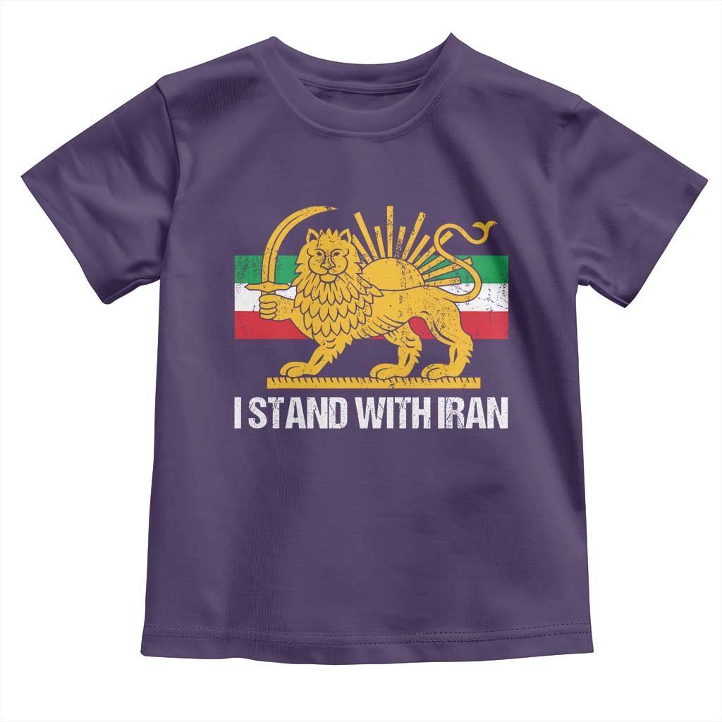 I Stand With Iran Toddler T Shirt Shir o Khorshid Lion And Sun Iran Persia