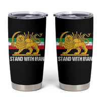 I Stand With Iran Tumbler Cup Shir o Khorshid Lion And Sun Iran Persia