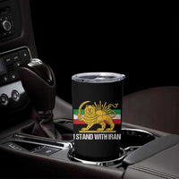 I Stand With Iran Tumbler Cup Shir o Khorshid Lion And Sun Iran Persia