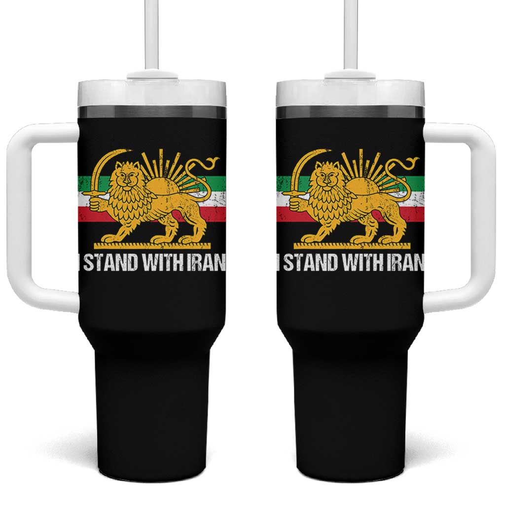 I Stand With Iran Tumbler With Handle Shir o Khorshid Lion And Sun Iran Persia