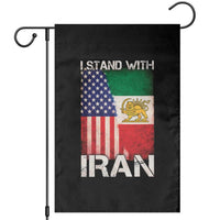 I Stand With Iran Garden Flag Persian American Flag USA Persia Lion And Sun Iran
