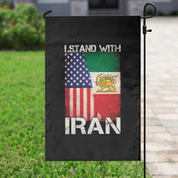 I Stand With Iran Garden Flag Persian American Flag USA Persia Lion And Sun Iran