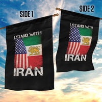 I Stand With Iran Garden Flag Persian American Flag USA Persia Lion And Sun Iran
