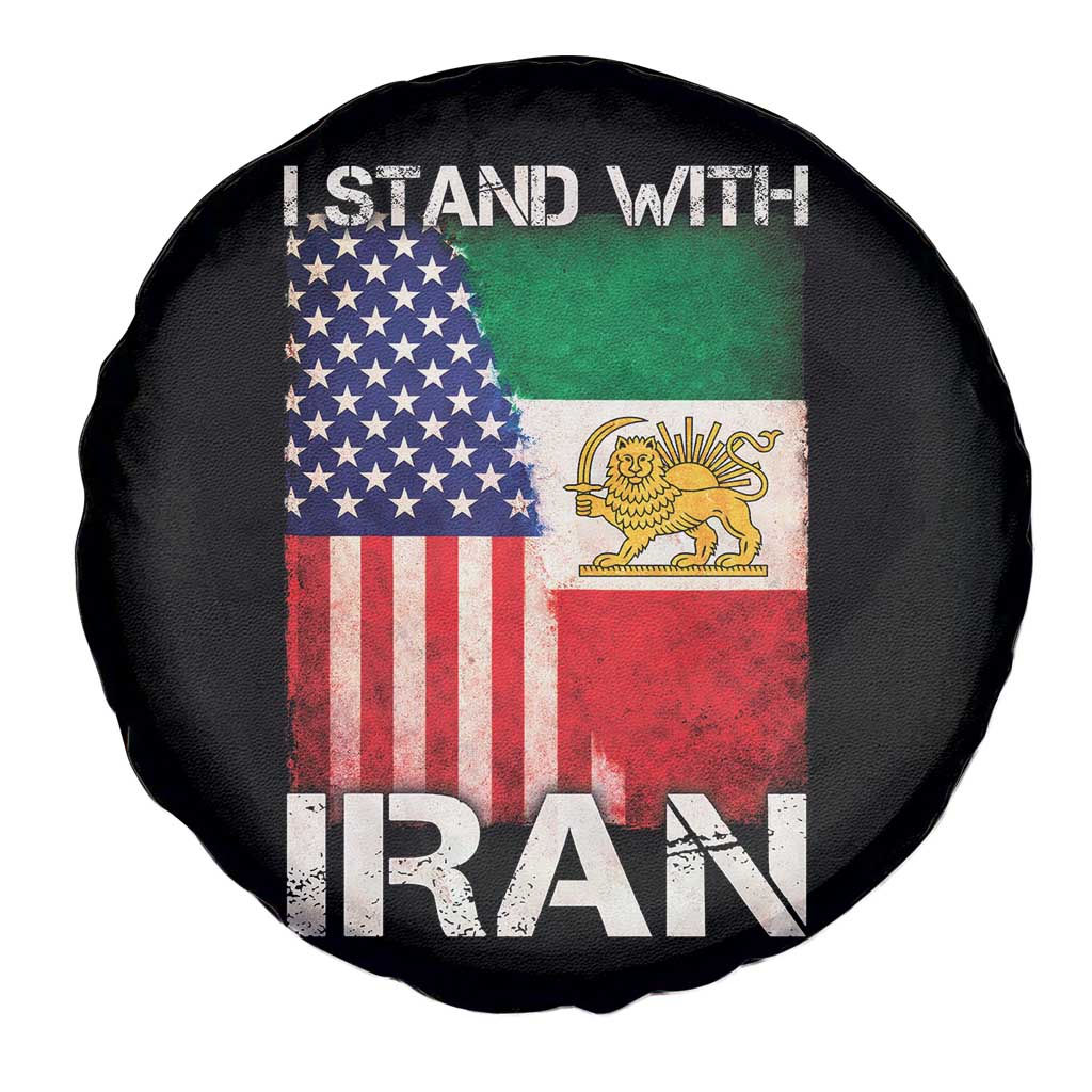 I Stand With Iran Spare Tire Cover Persian American Flag USA Persia Lion And Sun Iran
