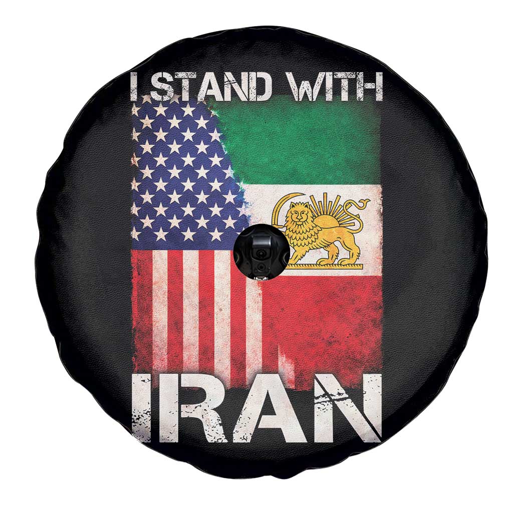 I Stand With Iran Spare Tire Cover Persian American Flag USA Persia Lion And Sun Iran