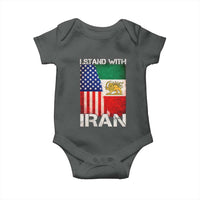 I Stand With Iran Baby Onesie Persian American Flag USA Persia Lion And Sun Iran