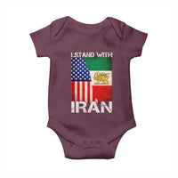 I Stand With Iran Baby Onesie Persian American Flag USA Persia Lion And Sun Iran