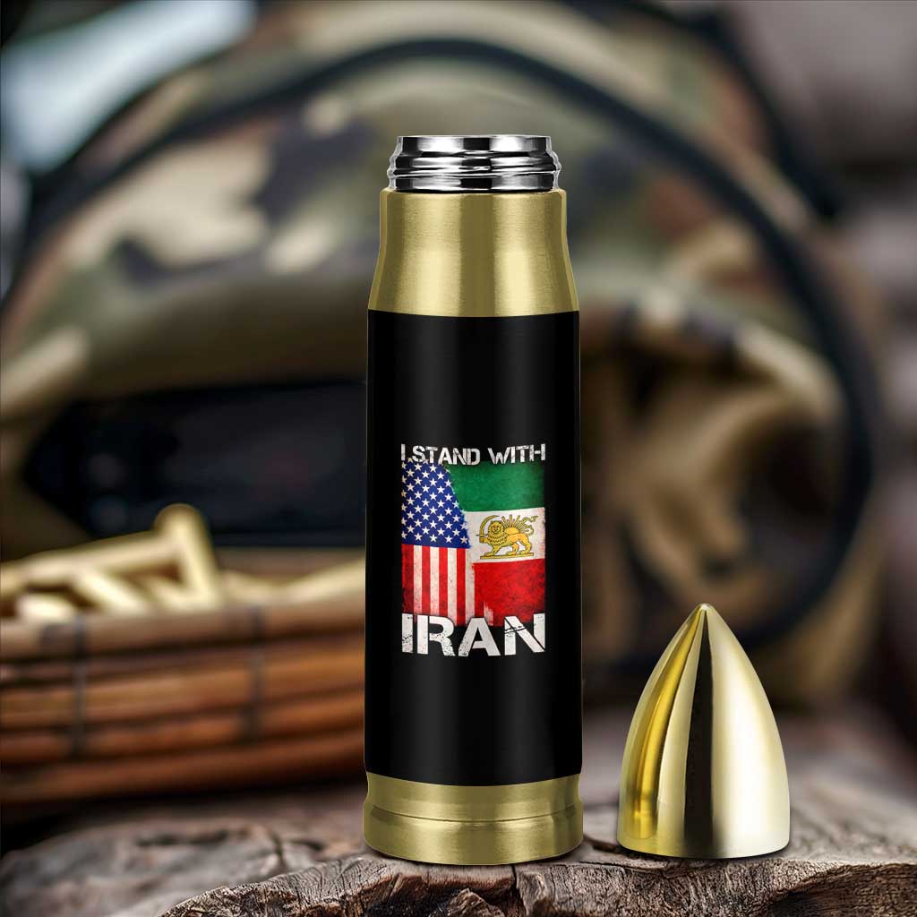 I Stand With Iran Bullet Tumbler Persian American Flag USA Persia Lion And Sun Iran