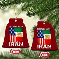 I Stand With Iran Ceramic Ornament Persian American Flag USA Persia Lion And Sun Iran