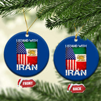 I Stand With Iran Ceramic Ornament Persian American Flag USA Persia Lion And Sun Iran