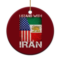 I Stand With Iran Ceramic Ornament Persian American Flag USA Persia Lion And Sun Iran
