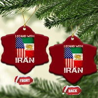 I Stand With Iran Ceramic Ornament Persian American Flag USA Persia Lion And Sun Iran