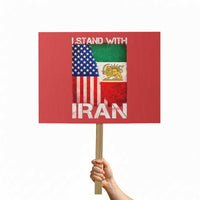 I Stand With Iran Protest Sign Persian American Flag USA Persia Lion And Sun Iran