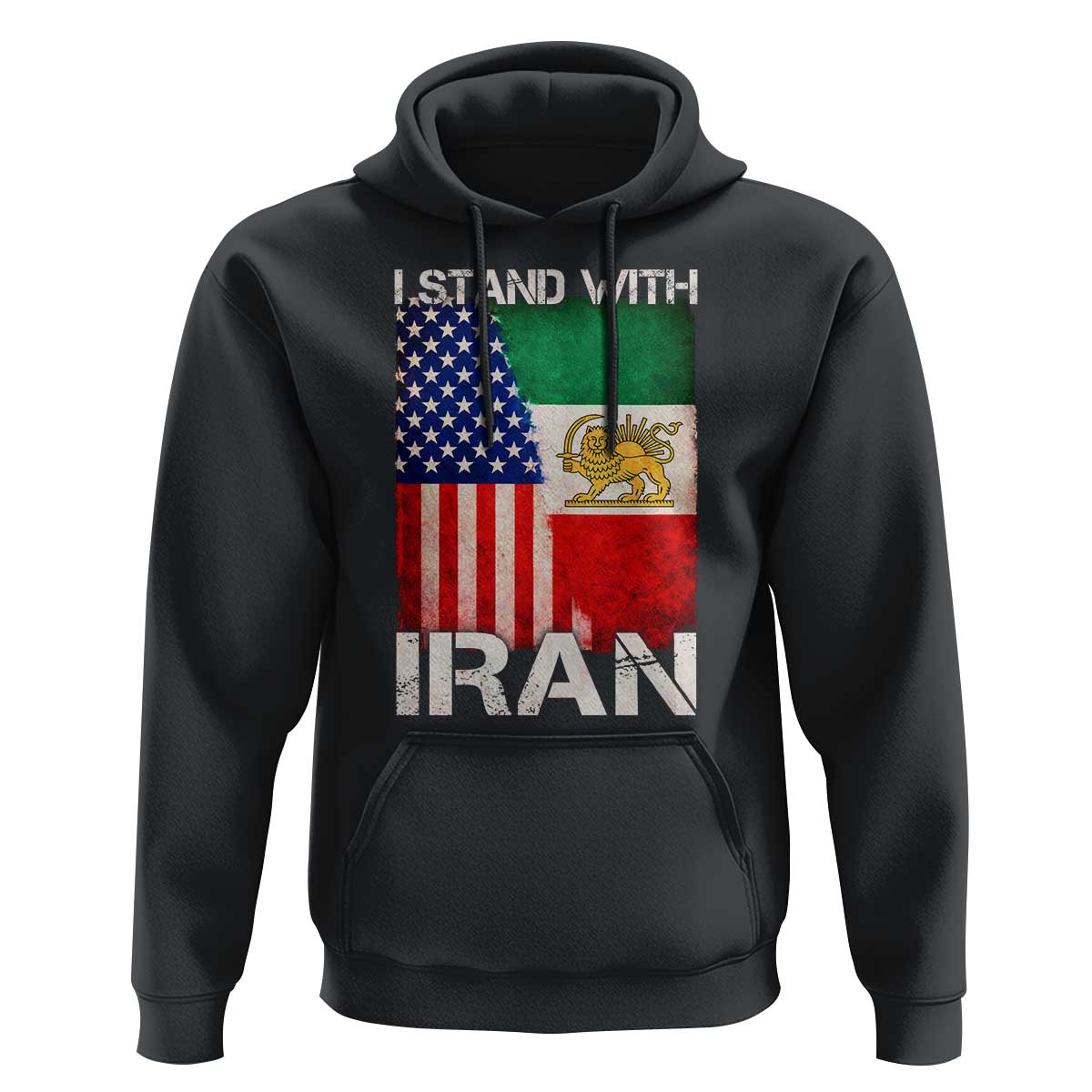 I Stand With Iran Hoodie Persian American Flag USA Persia Lion And Sun Iran