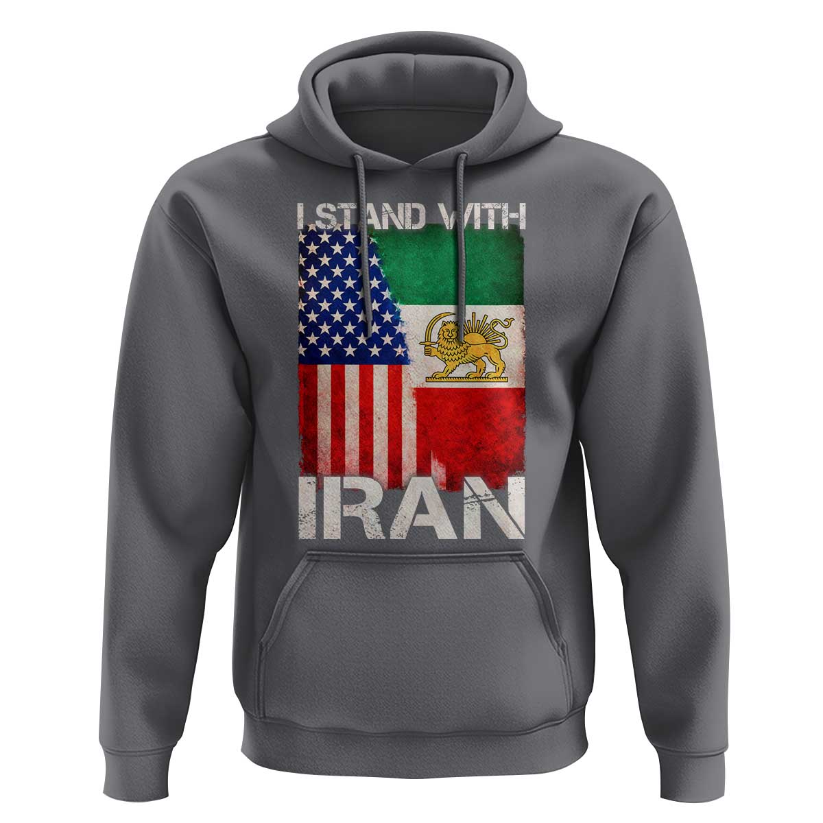 I Stand With Iran Hoodie Persian American Flag USA Persia Lion And Sun Iran