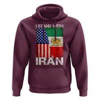 I Stand With Iran Hoodie Persian American Flag USA Persia Lion And Sun Iran