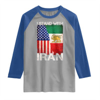 I Stand With Iran Raglan Shirt Persian American Flag USA Persia Lion And Sun Iran