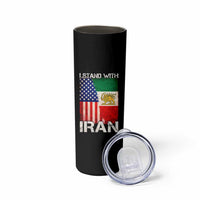 I Stand With Iran Skinny Tumbler Persian American Flag USA Persia Lion And Sun Iran