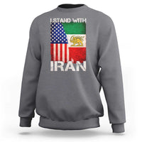 I Stand With Iran Sweatshirt Persian American Flag USA Persia Lion And Sun Iran