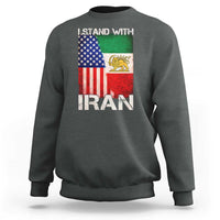 I Stand With Iran Sweatshirt Persian American Flag USA Persia Lion And Sun Iran