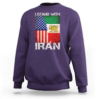 I Stand With Iran Sweatshirt Persian American Flag USA Persia Lion And Sun Iran