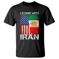 I Stand With Iran T Shirt Persian American Flag USA Persia Lion And Sun Iran