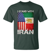 I Stand With Iran T Shirt Persian American Flag USA Persia Lion And Sun Iran