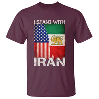 I Stand With Iran T Shirt Persian American Flag USA Persia Lion And Sun Iran