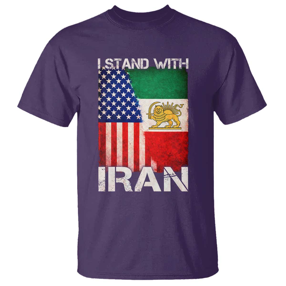 I Stand With Iran T Shirt Persian American Flag USA Persia Lion And Sun Iran