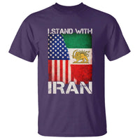 I Stand With Iran T Shirt Persian American Flag USA Persia Lion And Sun Iran