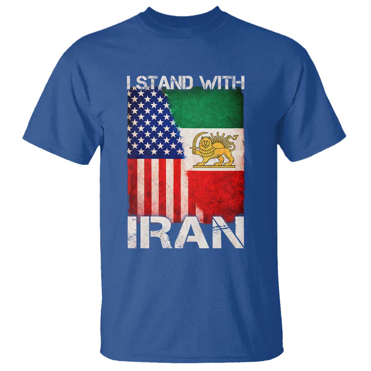I Stand With Iran T Shirt Persian American Flag USA Persia Lion And Sun Iran